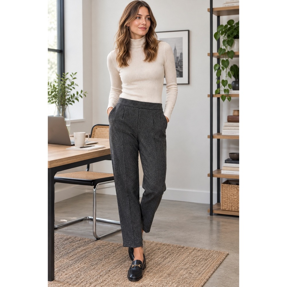 Aritzia Babaton Atelier Cohen Wool-Silk Blend Cropped Trousers - Size 4